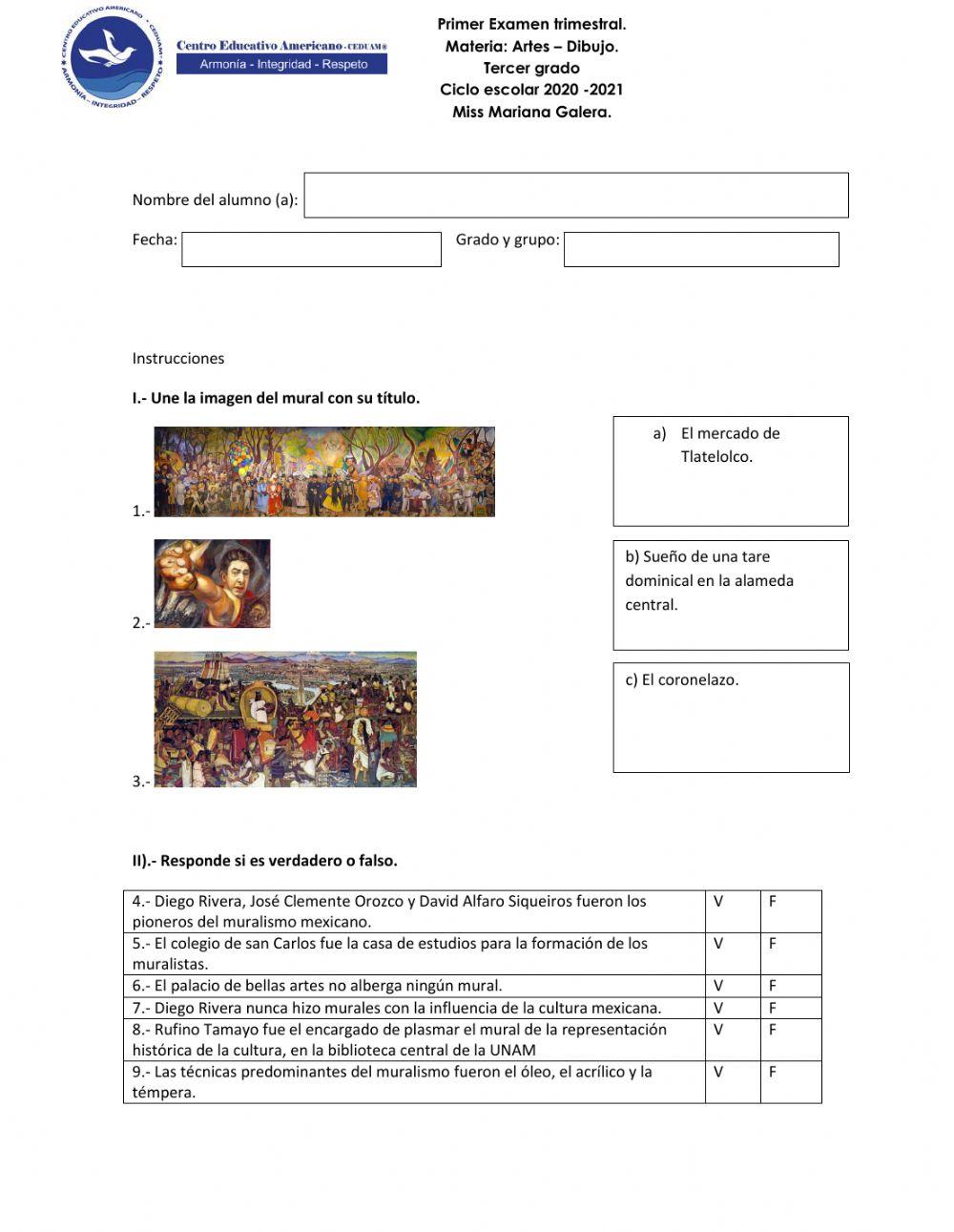 Examen recuperacion Vanguardias dibujo