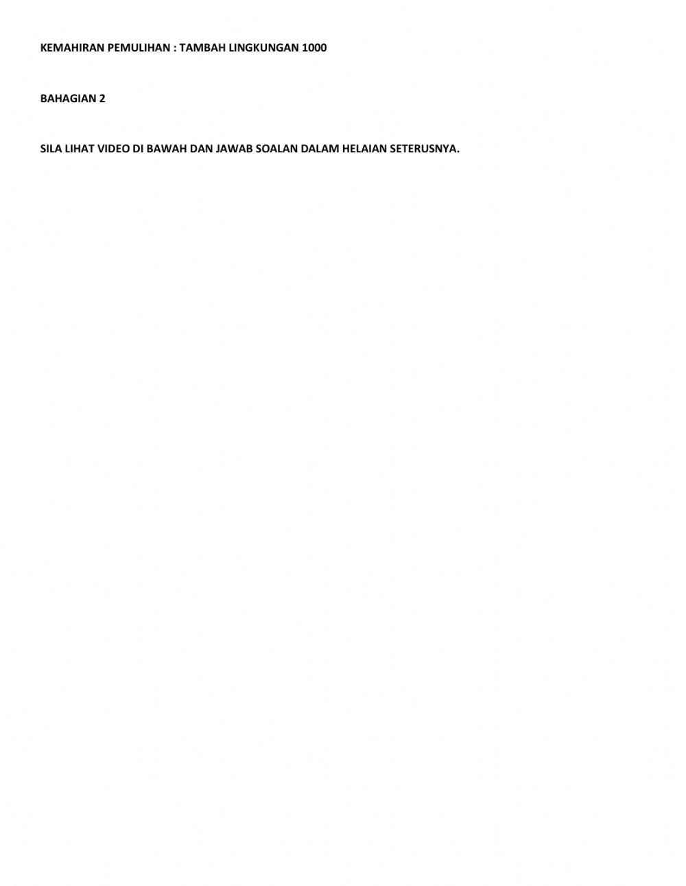 Tambah Lingkungan 1000 Dengan Kumpul Semula - part 2