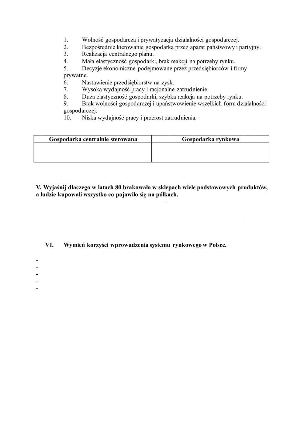 Systemy gospodarcze, potrzeby