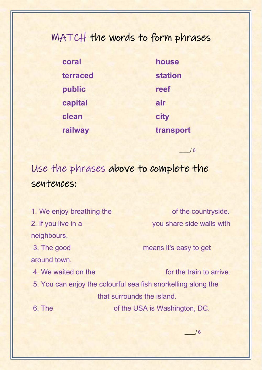 Vocabulary practice