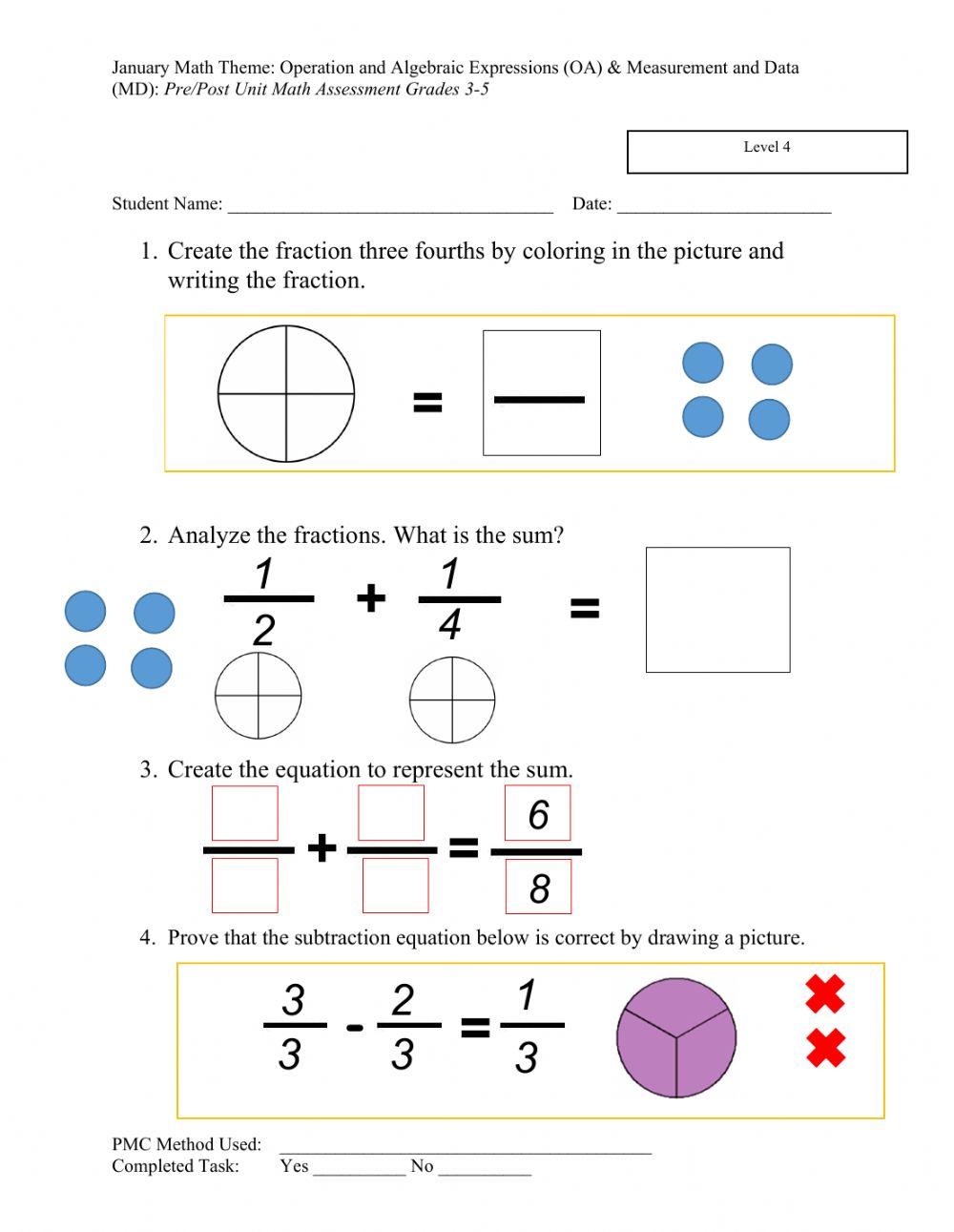 Math 3-5 January assessment level 4