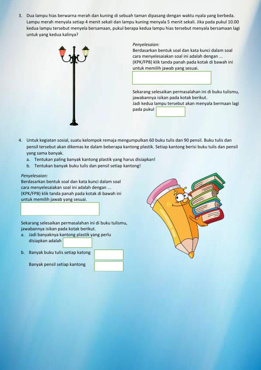 Penerapan FPB dan KPK dalam pemecahan masalah