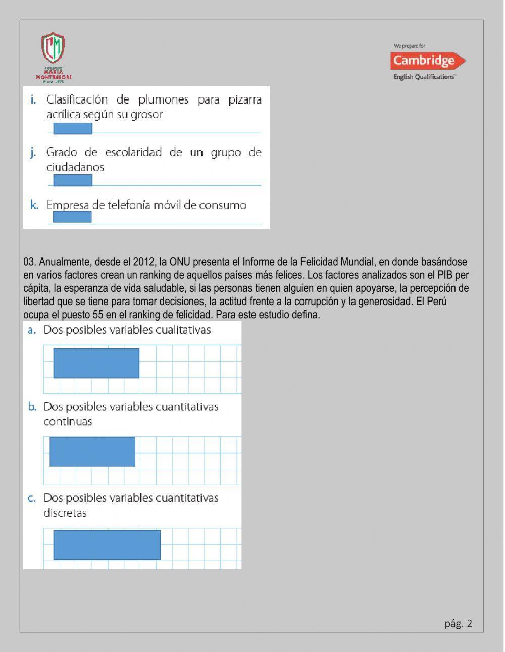 Practicamos lo aprendido estadística 1 Practicamos lo aprendido estadística 1