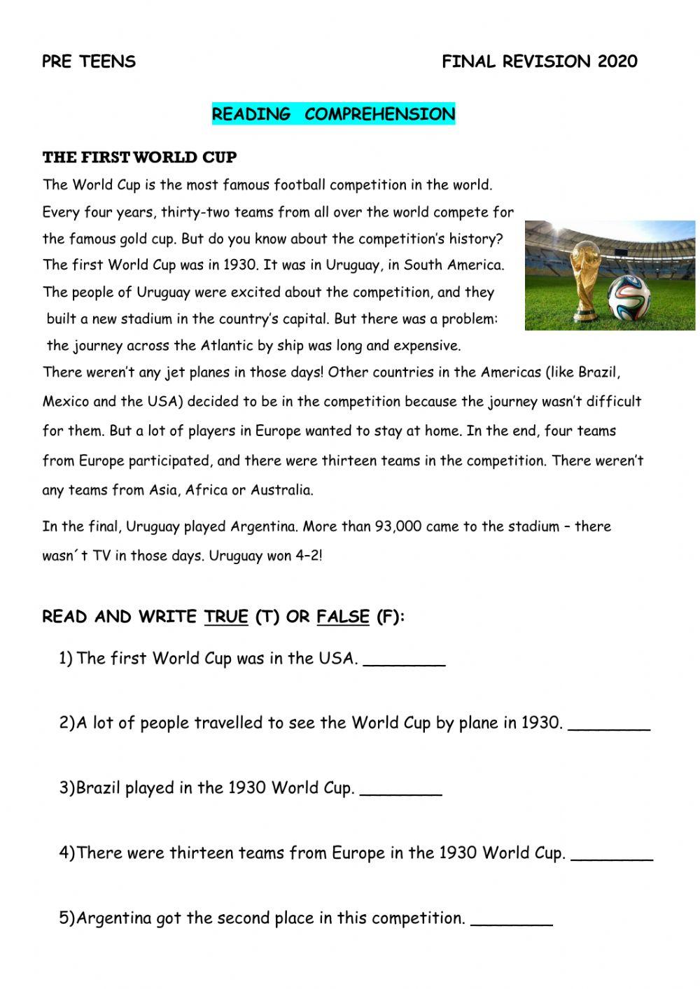 Pre teens  final test