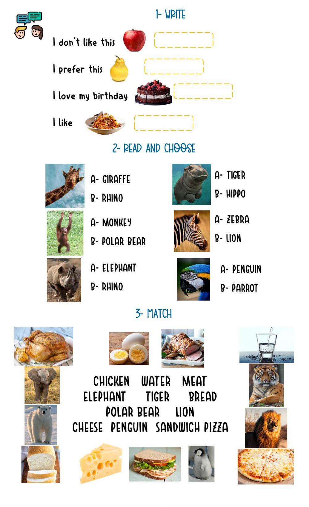 Wild  animals and food