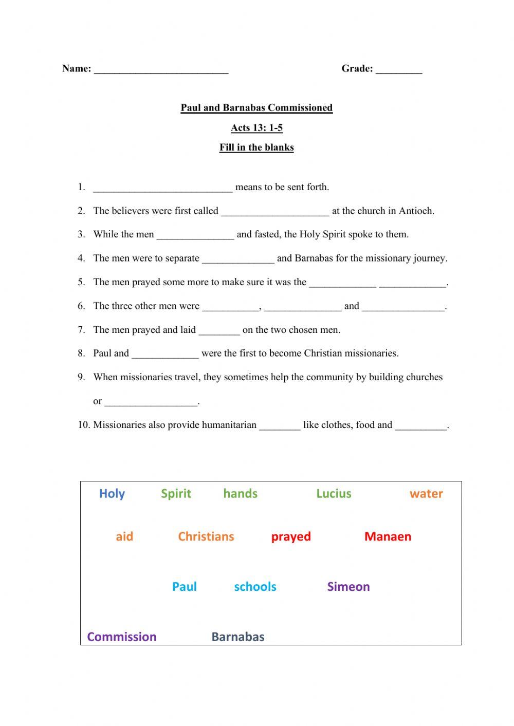 Paul and Barnabas Commissioned