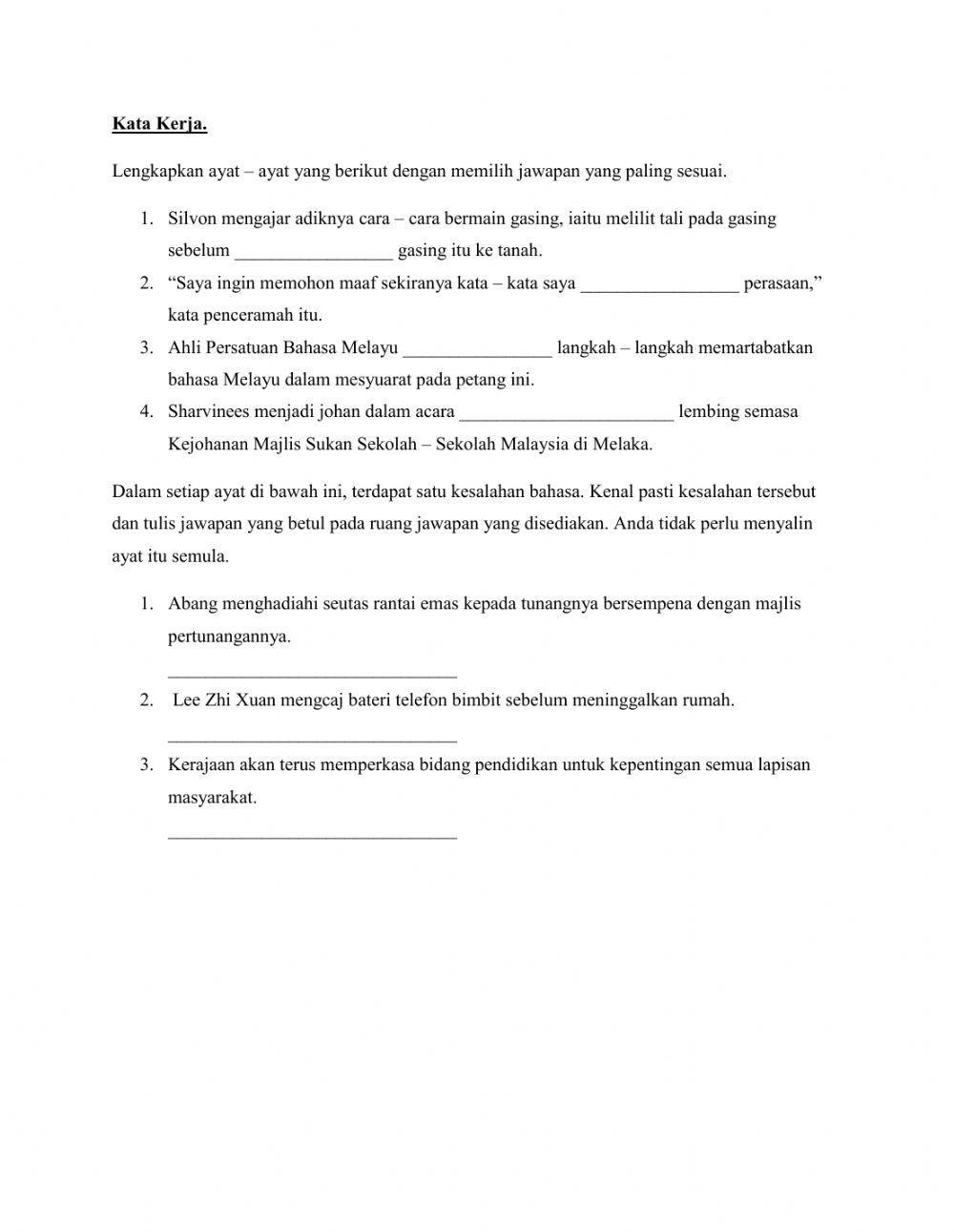 BM tingkatan 1(Sistem Bahasa) BM tingkatan 1(Sistem Bahasa)