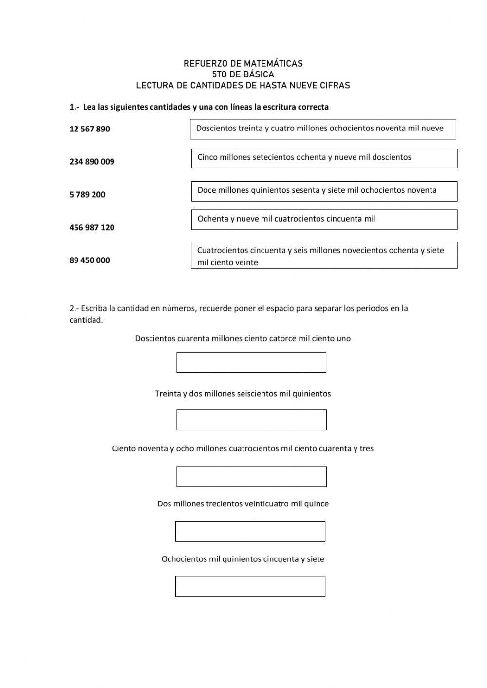 Refuerzo matemáticas