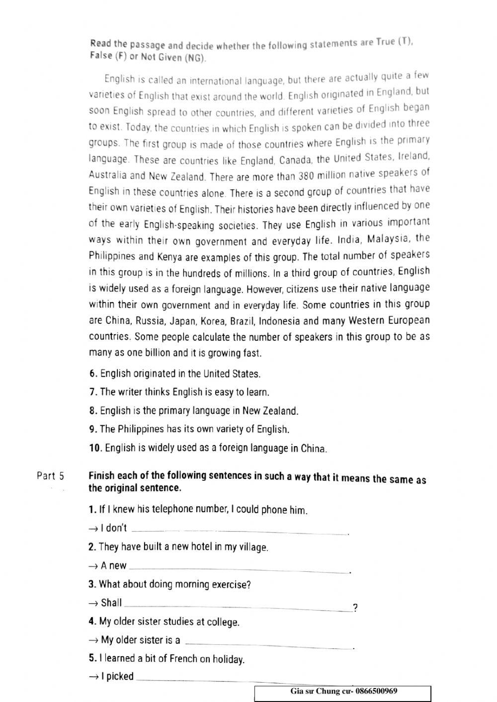 English 9 - Kiểm tra 45 phút Unit 7,8,9