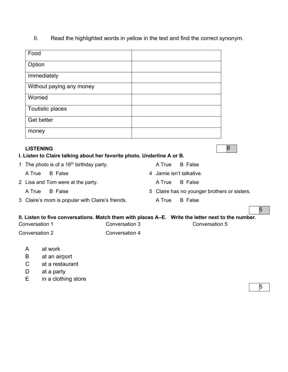 Final test List Free Interactive Worksheets 4474525
