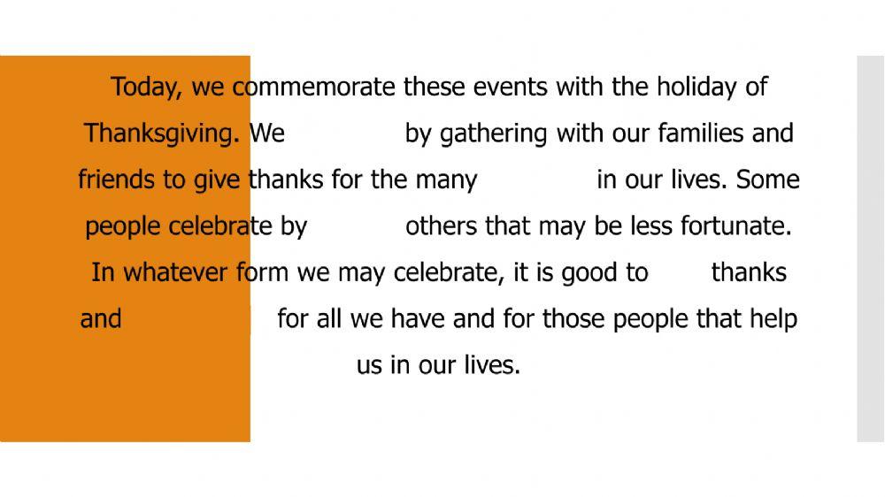 The first Thanksgiving