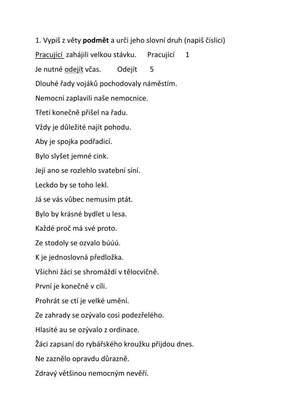 Vedlejší věta podmětná, podmět 1