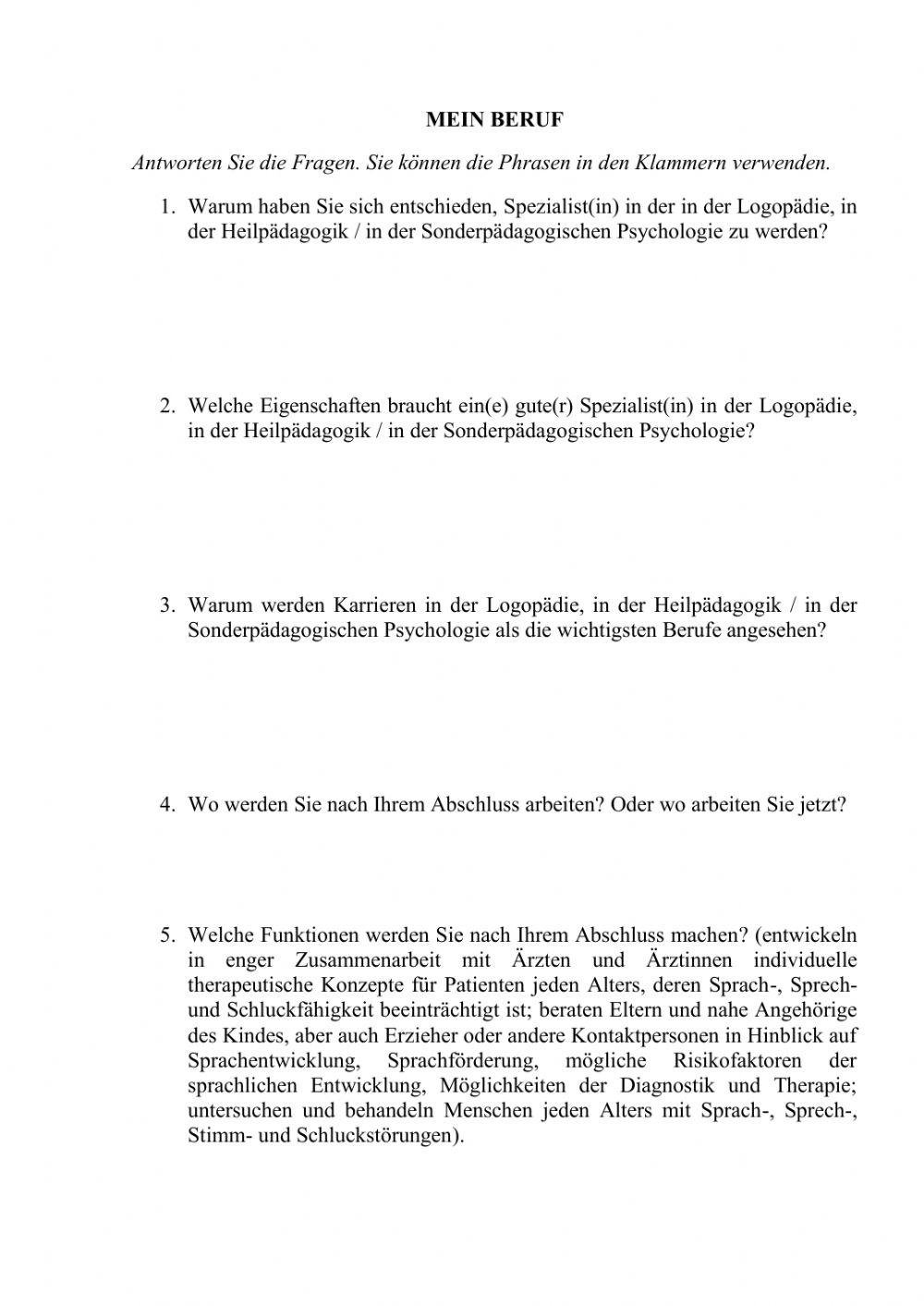 Mein Beruf-Logopäde