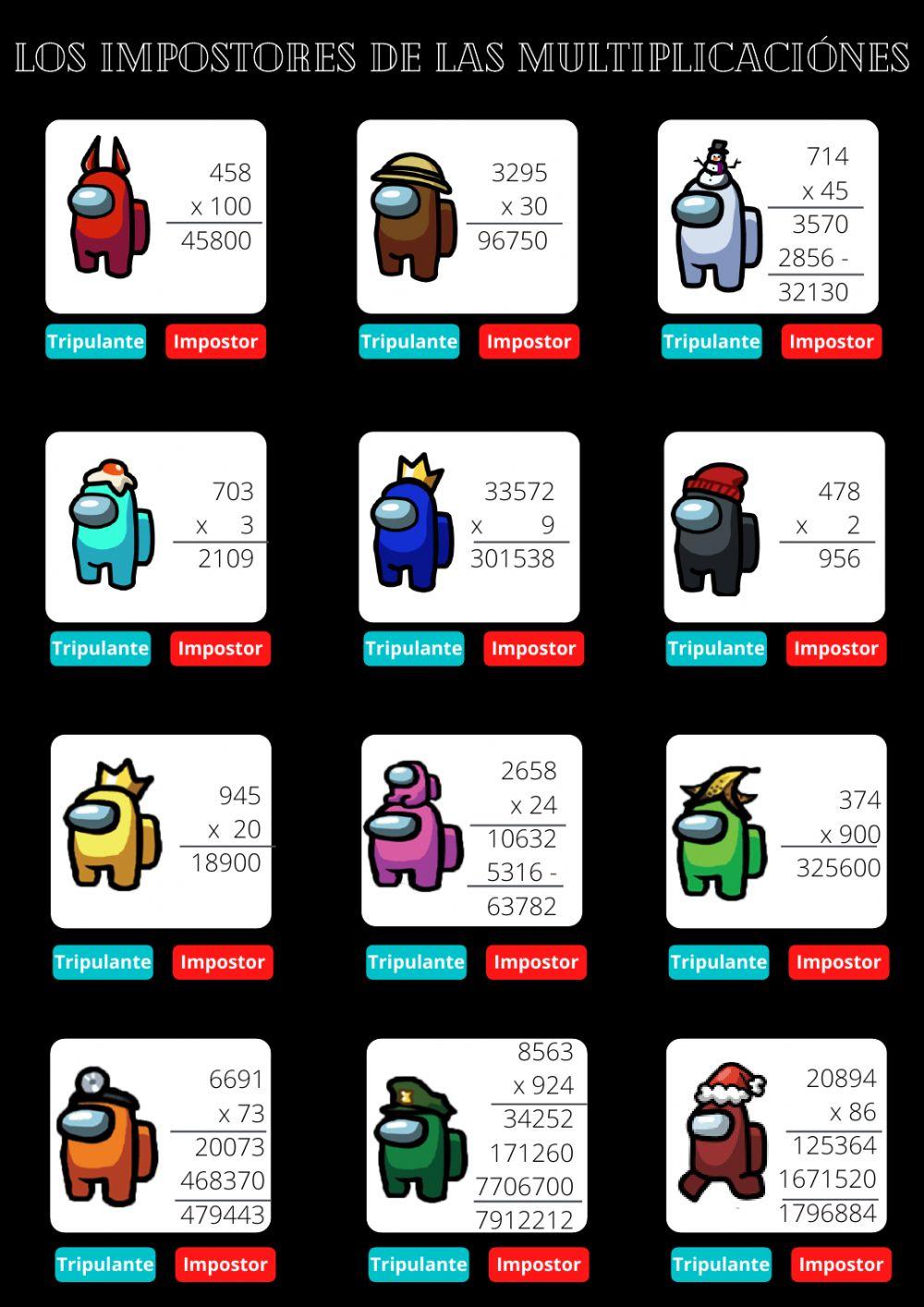 Impostores de las multiplicaciones