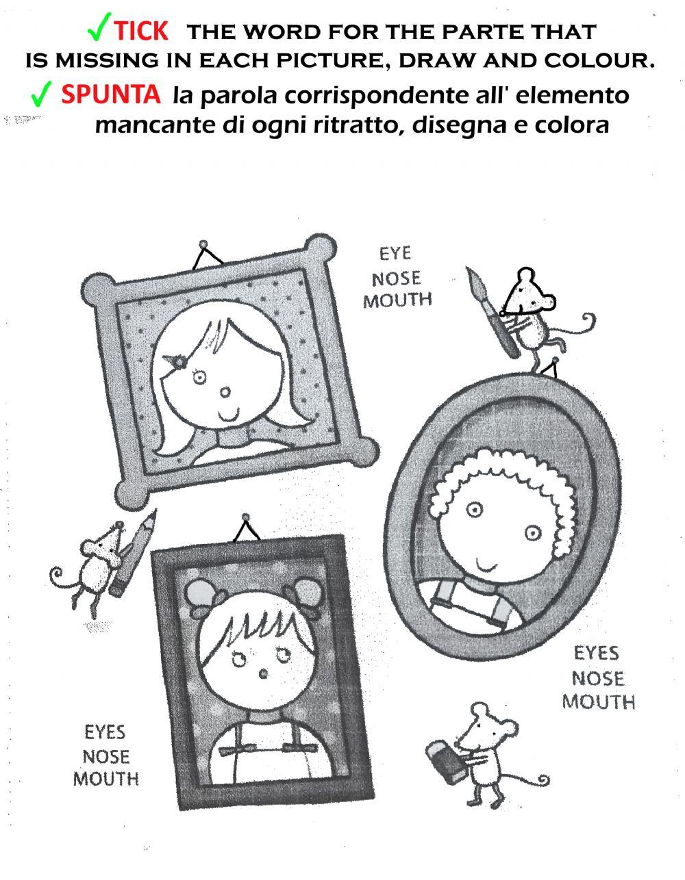 Parti del corpo exercise 1