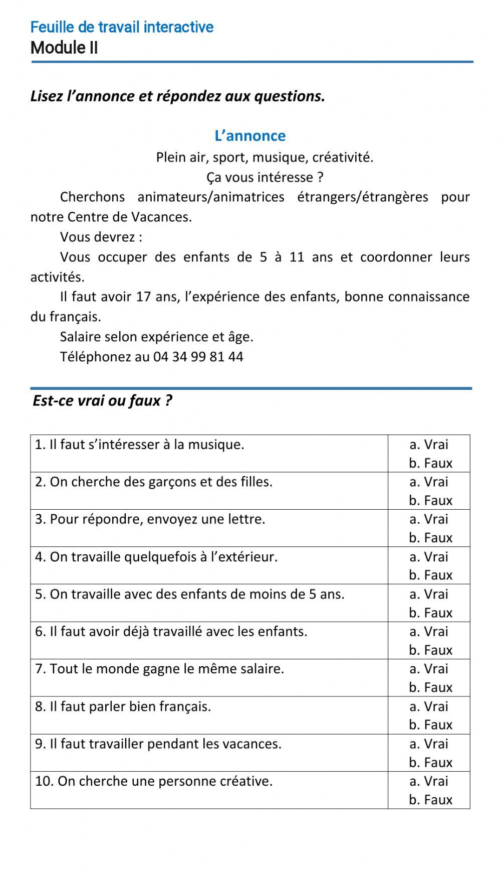 Le français-11-Module 2-Page 73