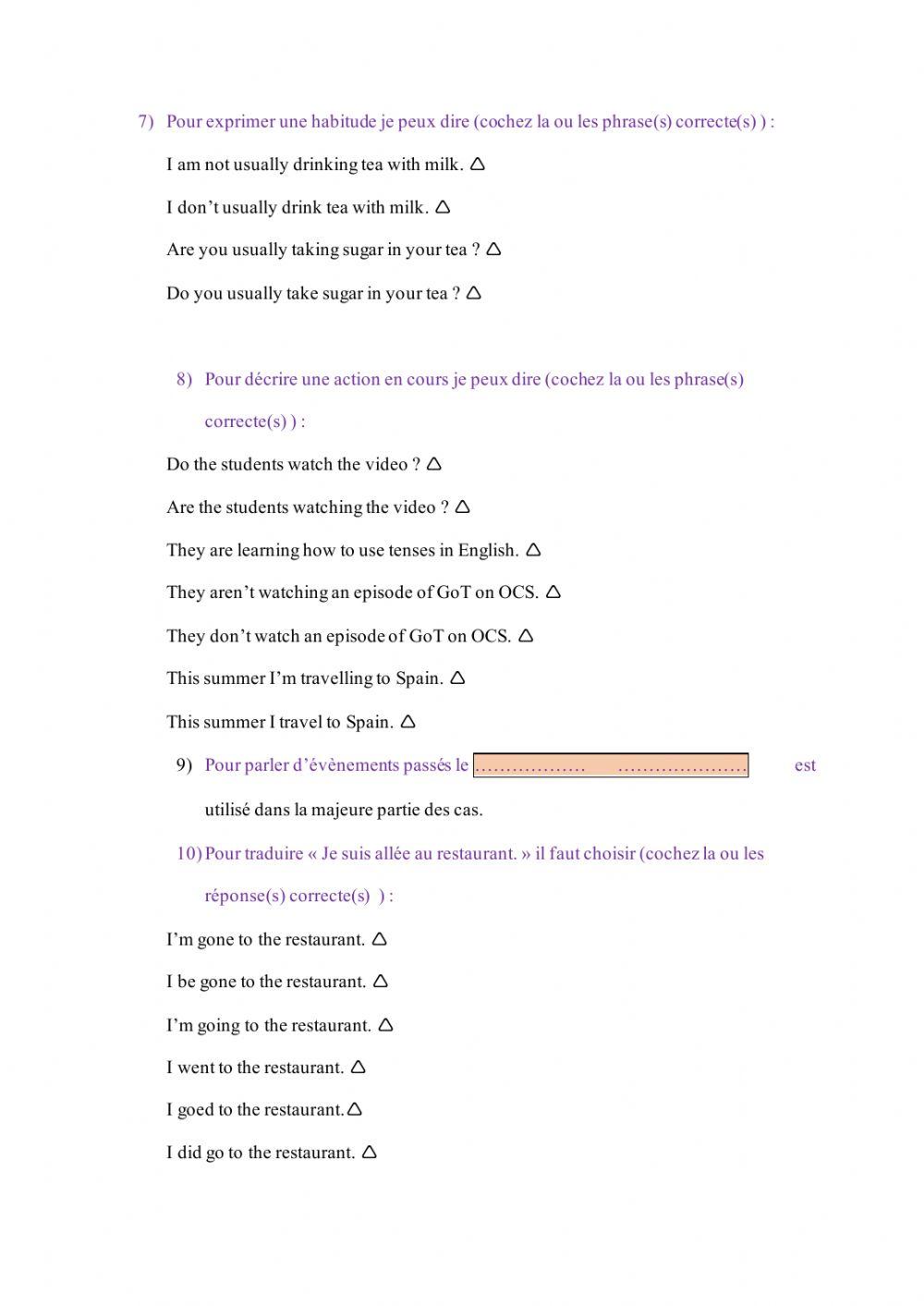 Learning the English Tenses