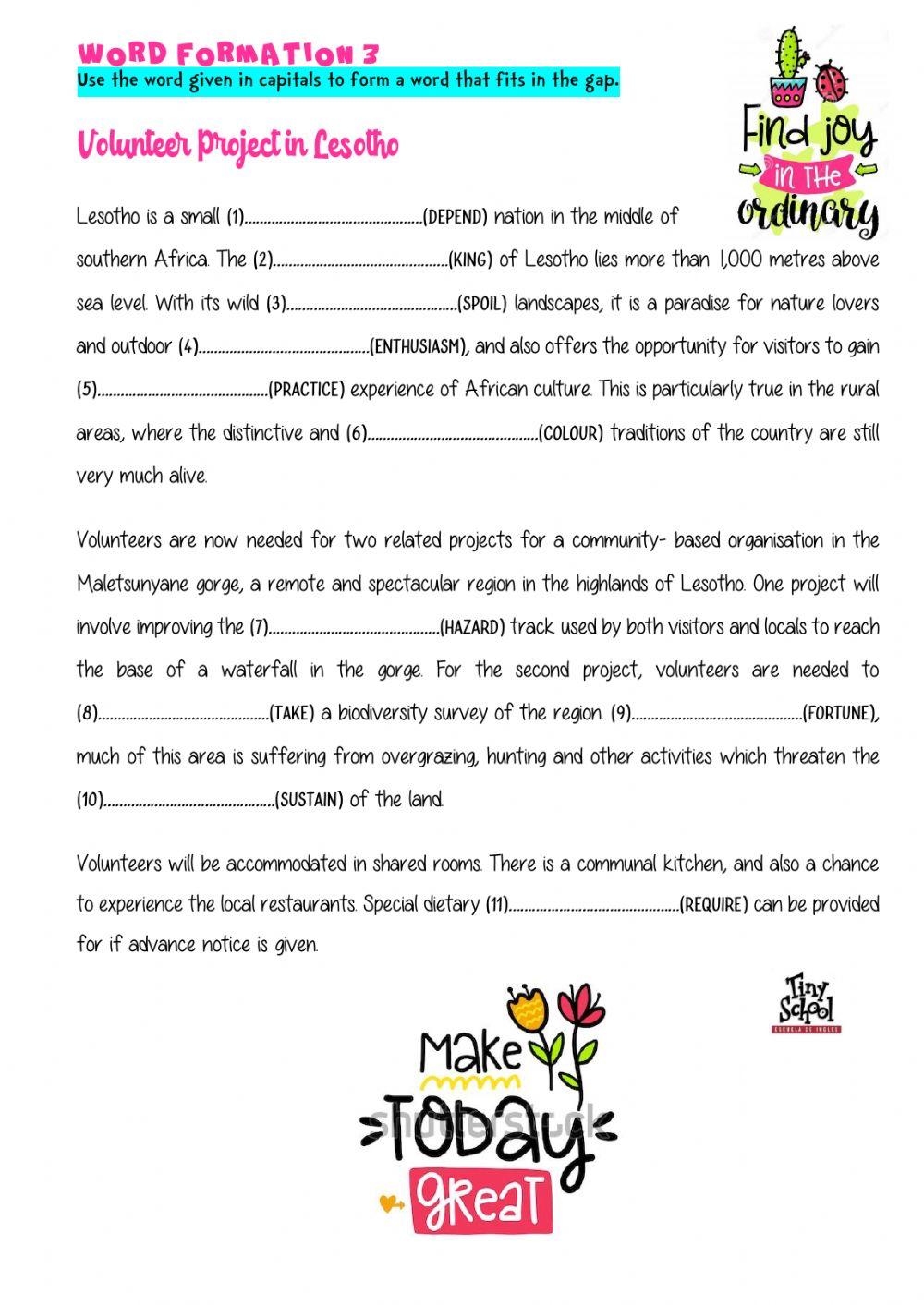 Word formation 3 CAE