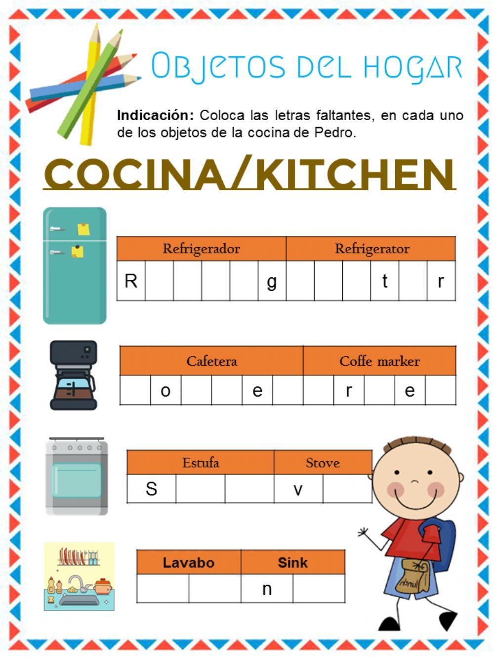 Cocina en inglés