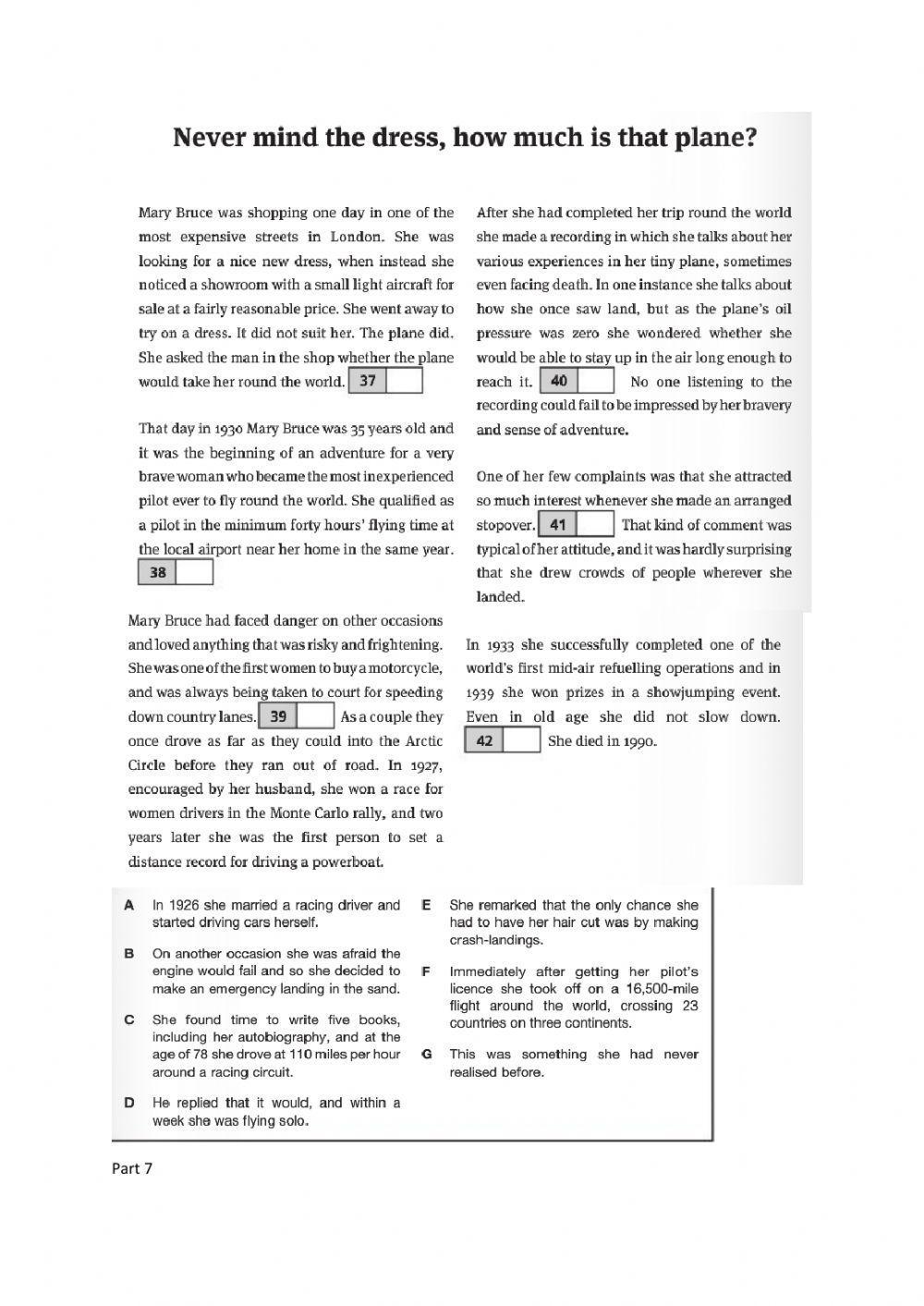 FCE EXAM READING - USE OF ENGLISH