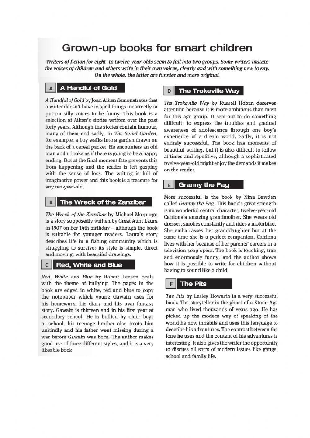 FCE EXAM READING - USE OF ENGLISH