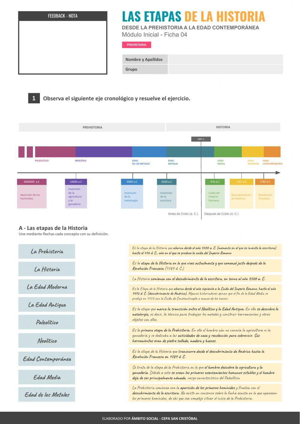Módulo Inicial - Ficha 04 - Las Etapas de la Historia