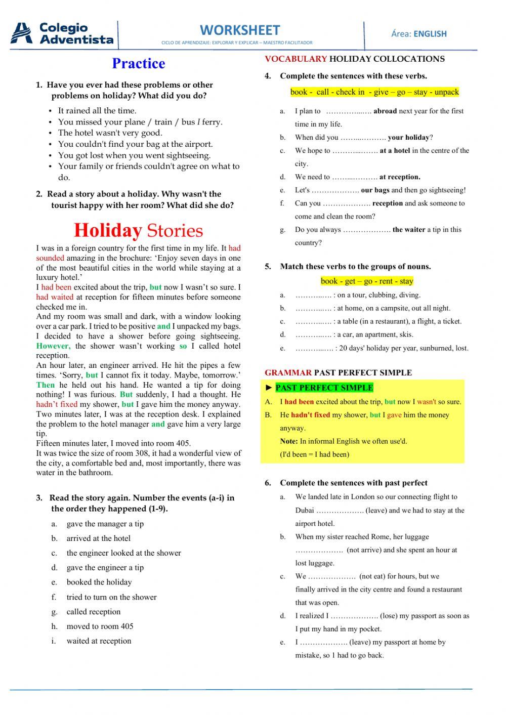 Reading PAst Perfect