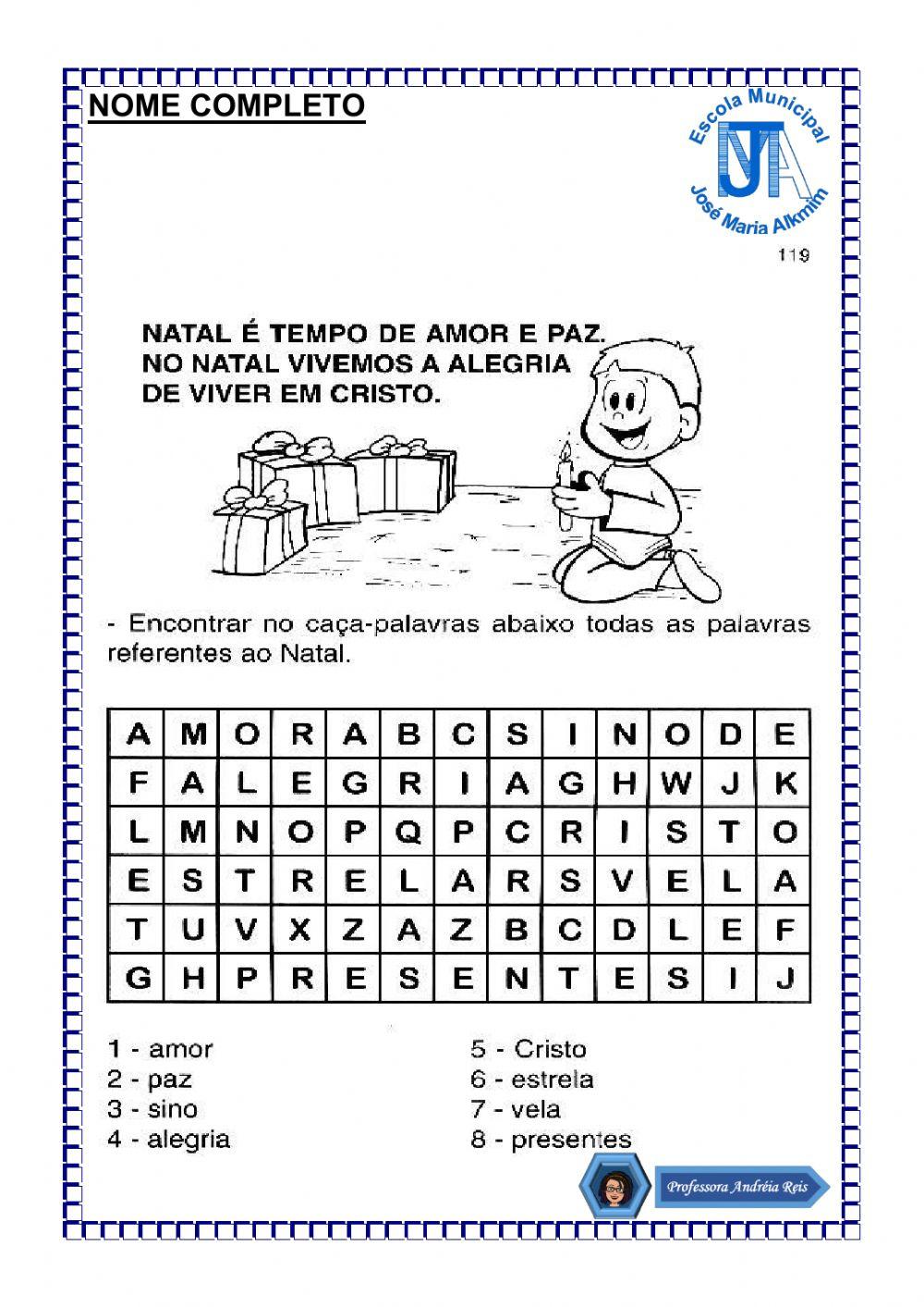 Caça Palavras de Natal, PDF, Natal