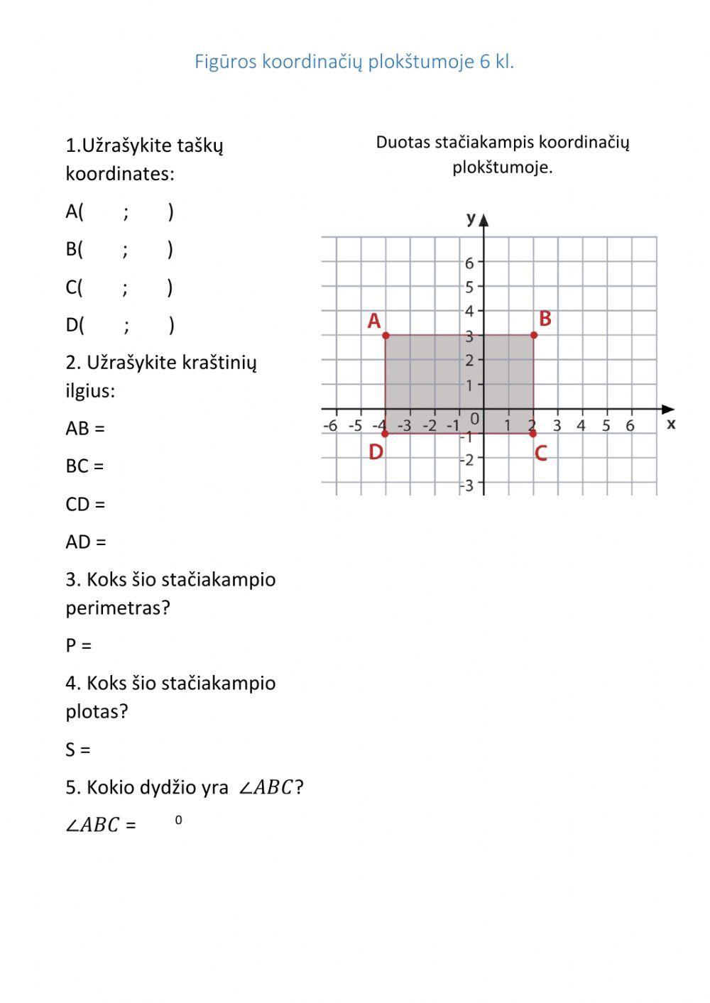 Figūros koordinačių plokštumoje