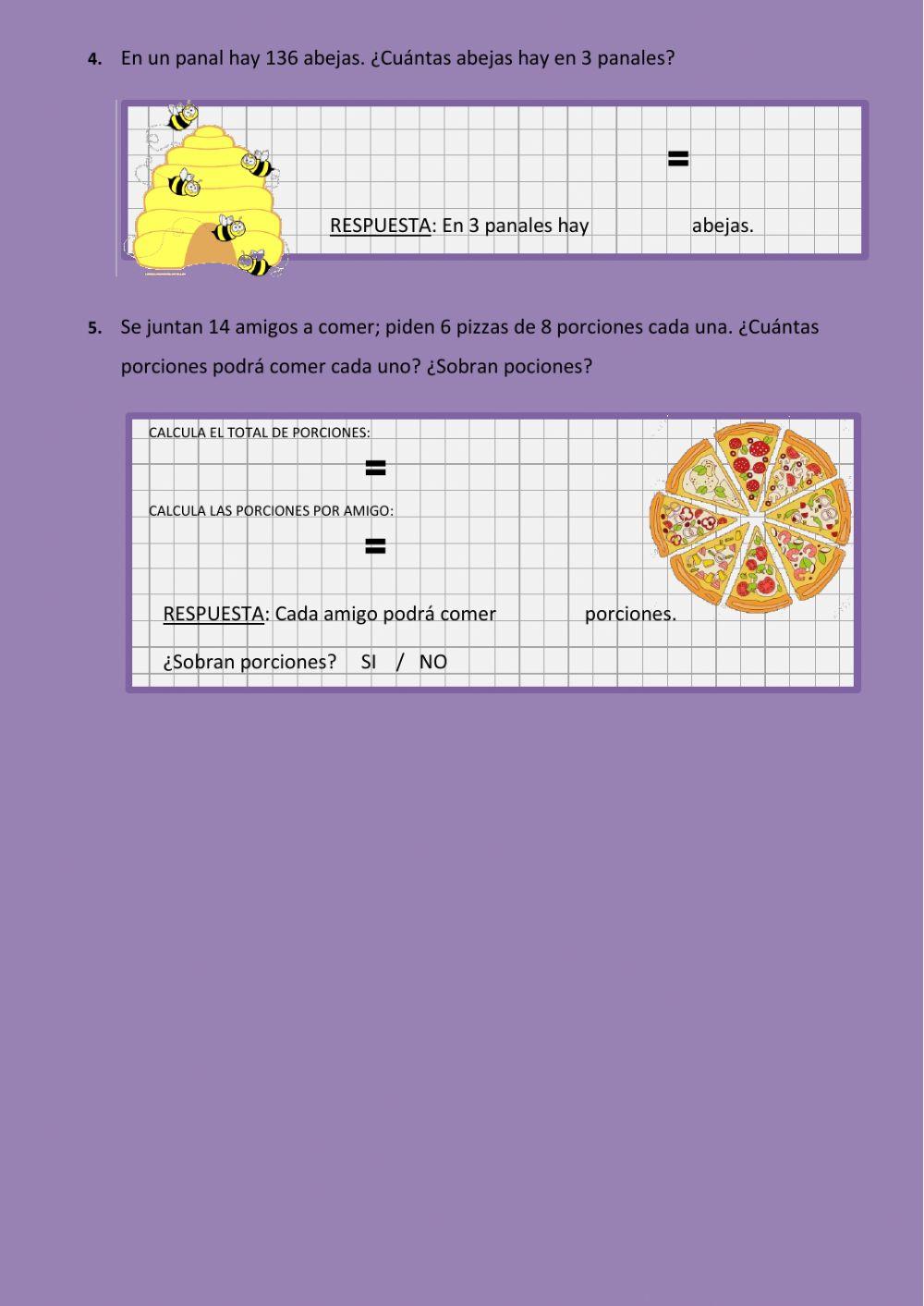 Repetir y repartir cantidades