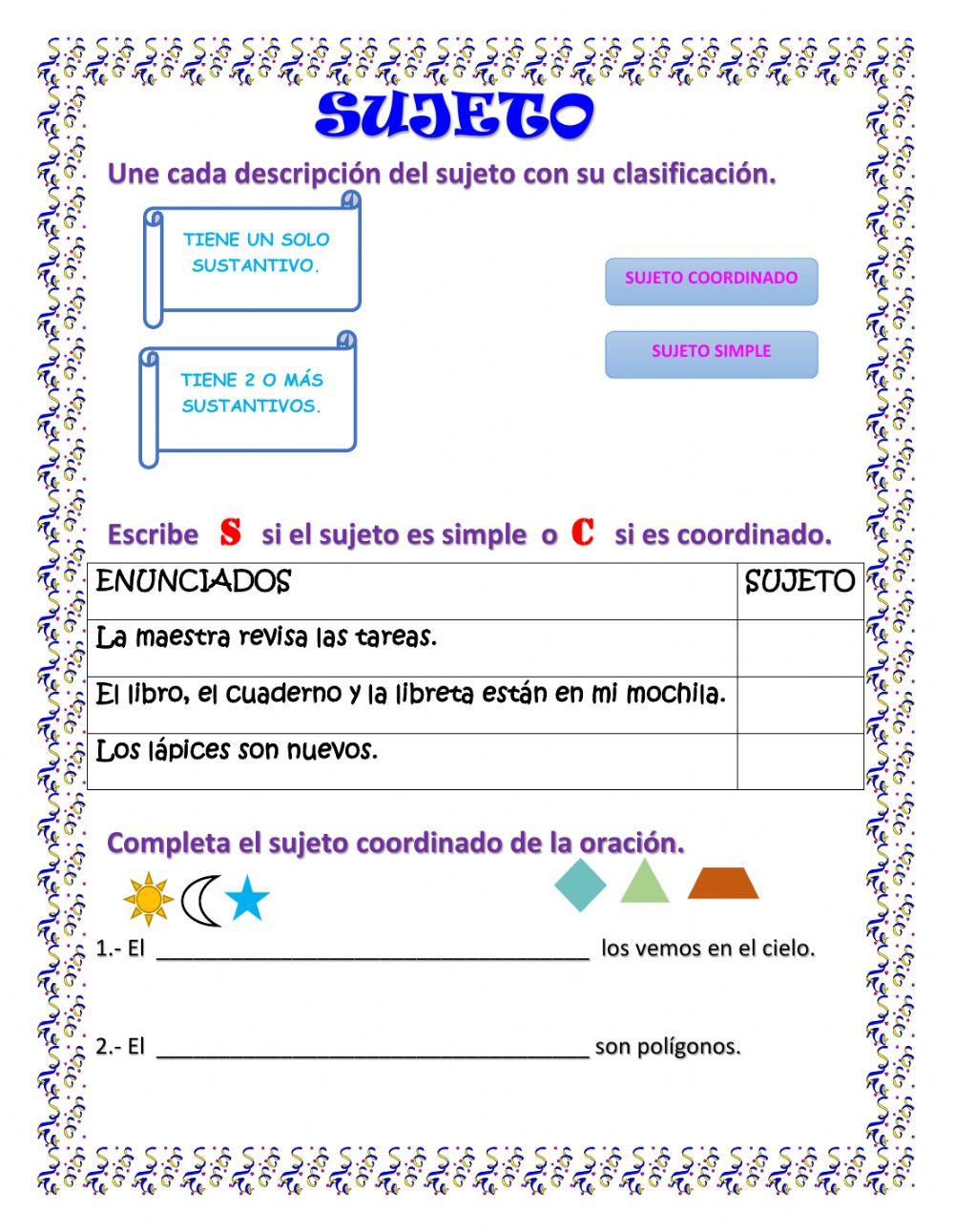 Sujeto simple y coordinado