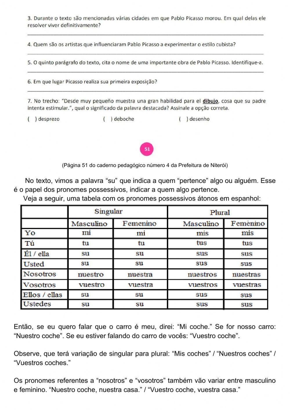 Pronomes possessivos