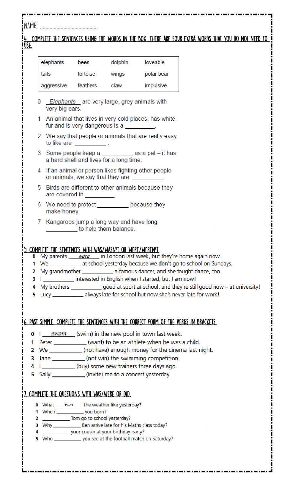 Third Jrs grammar final 2020