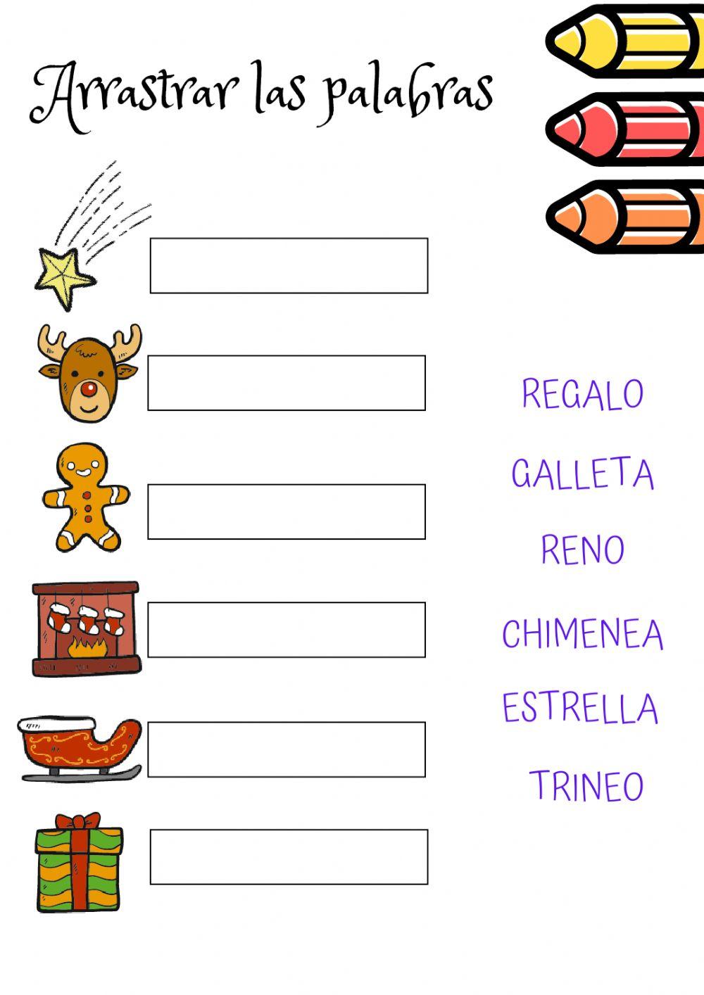 Escribir palabras: navidad