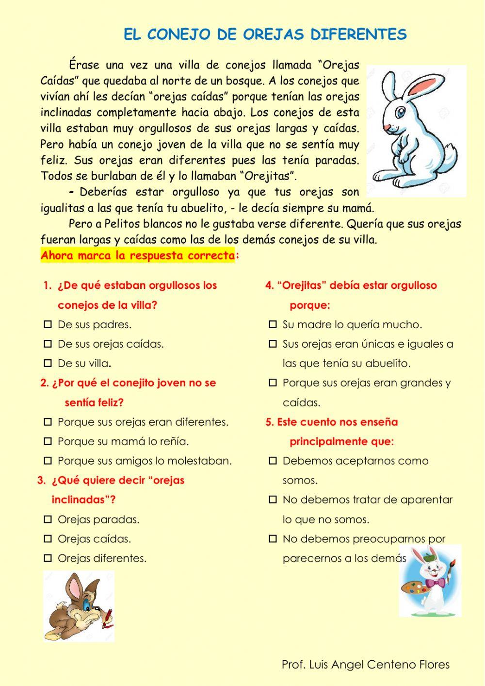 El conejo de orejas diferentes