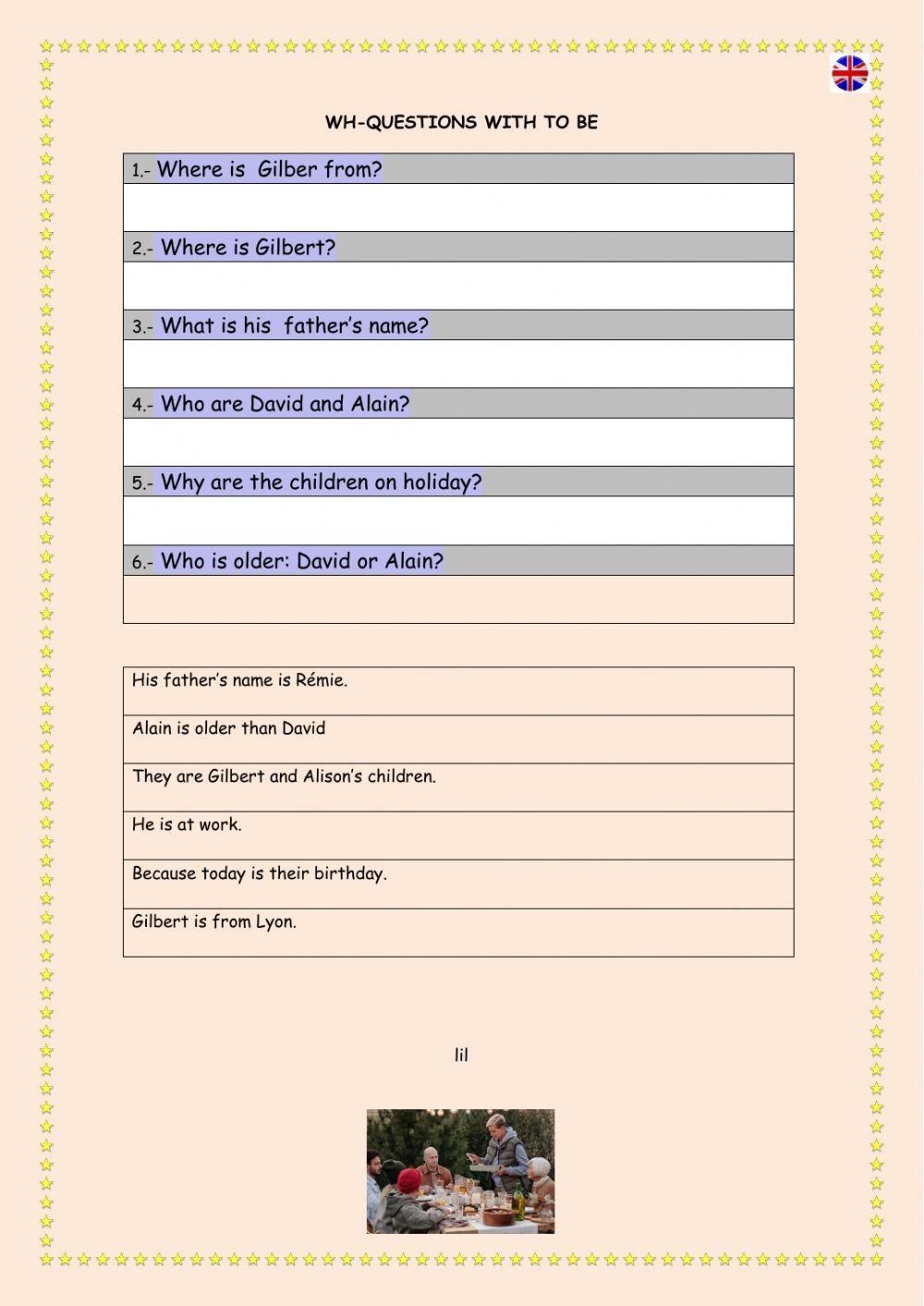 Wh-questions + to be