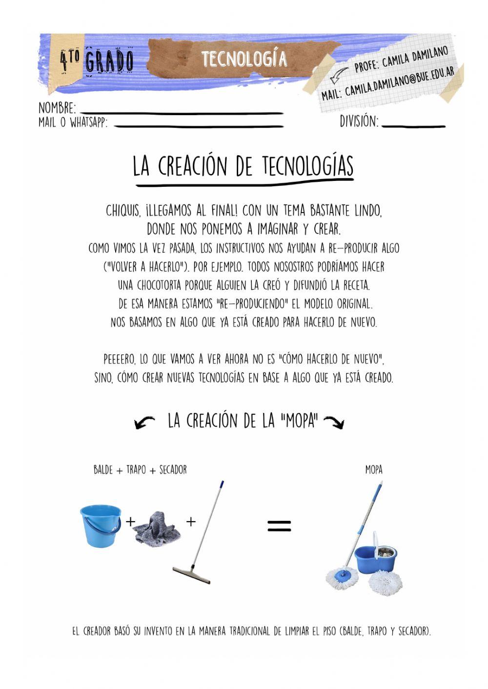 4to - Tecnología - La creación de tecnologías