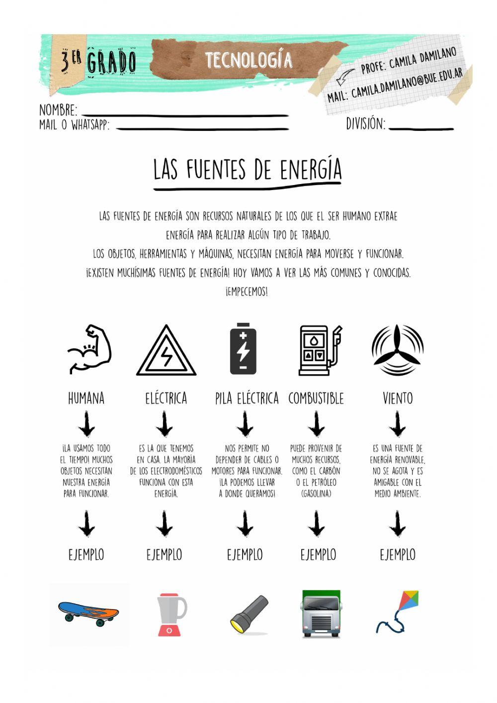 3ero - Tecnología - Las fuentes de energía