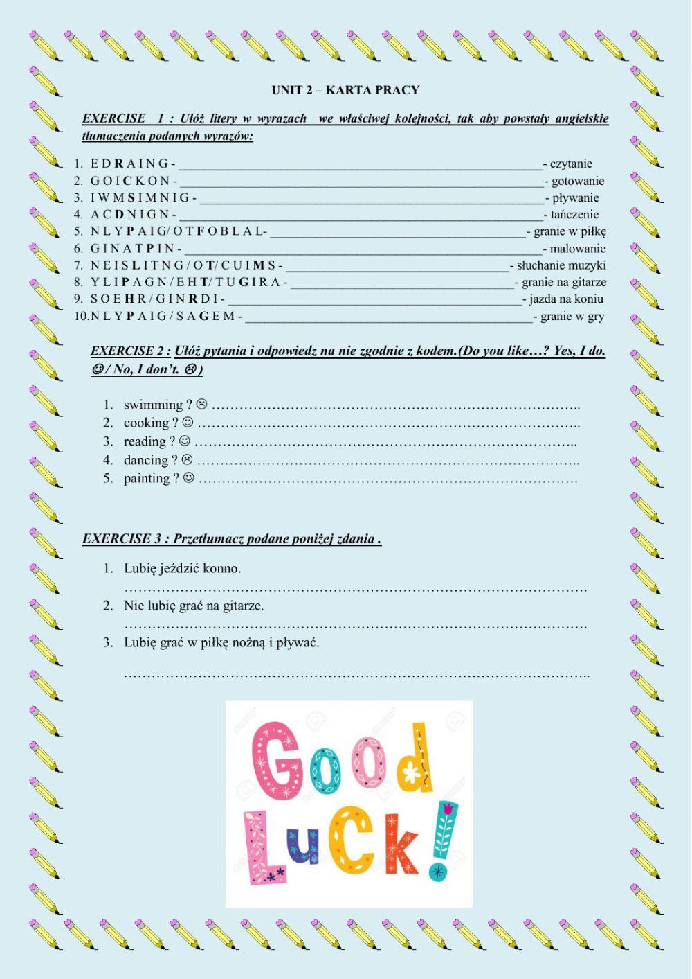 Explore Treetops 3 Vocabulary handout