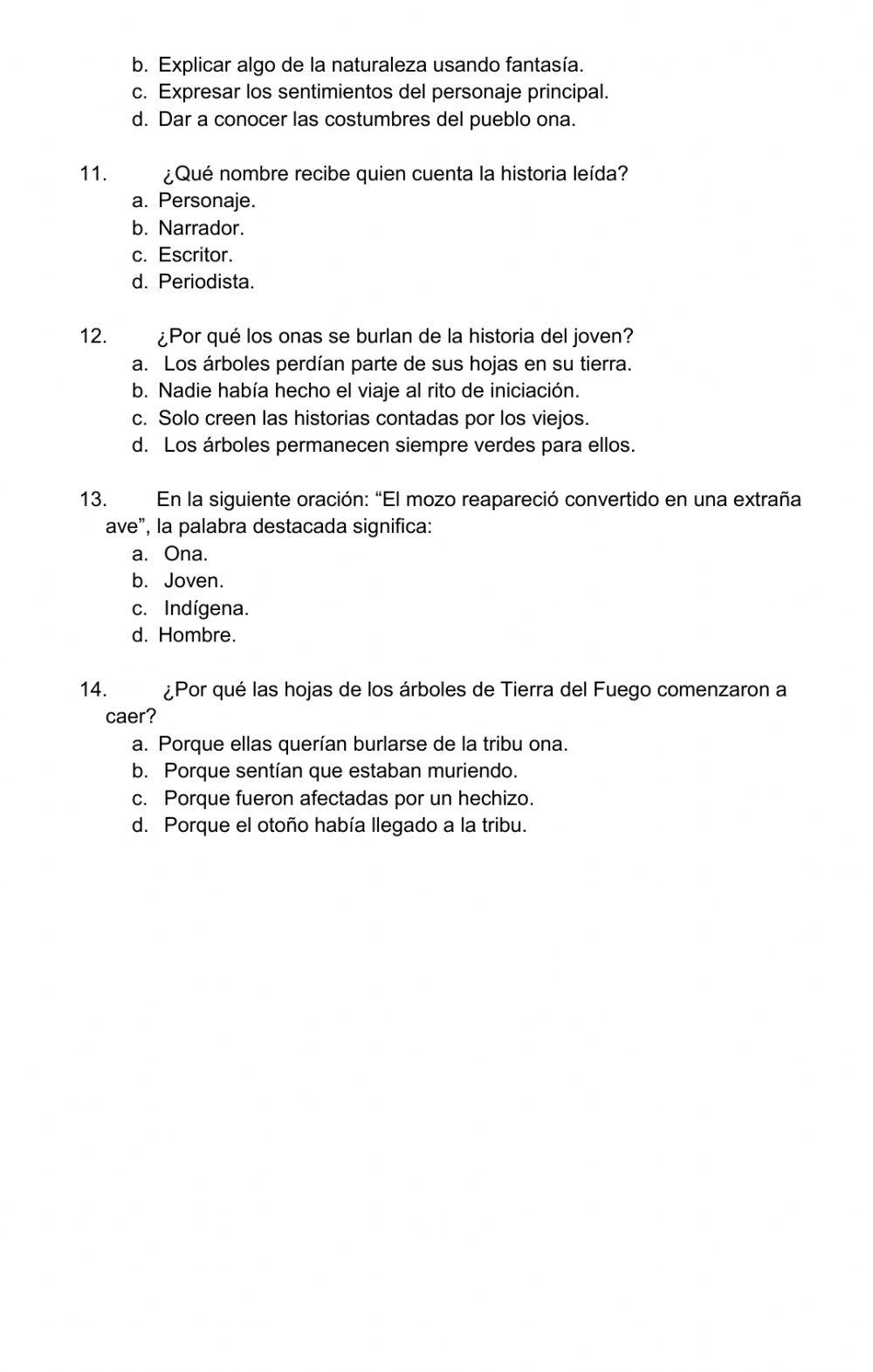 Examen de lengua castellana
