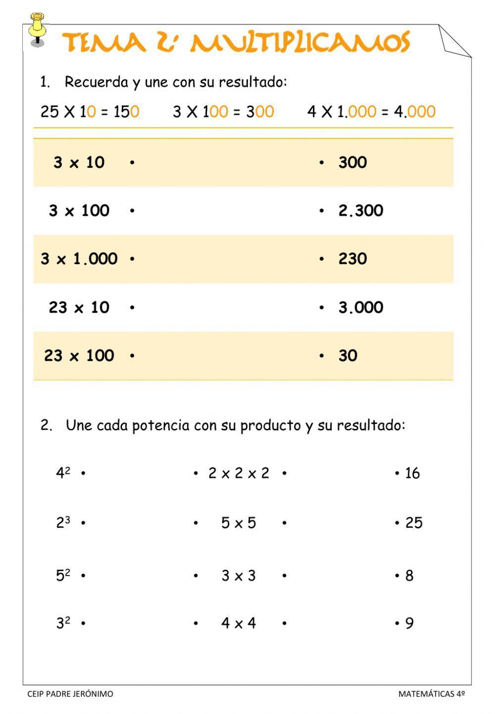 Multiplicar por la unidad seguida de ceros