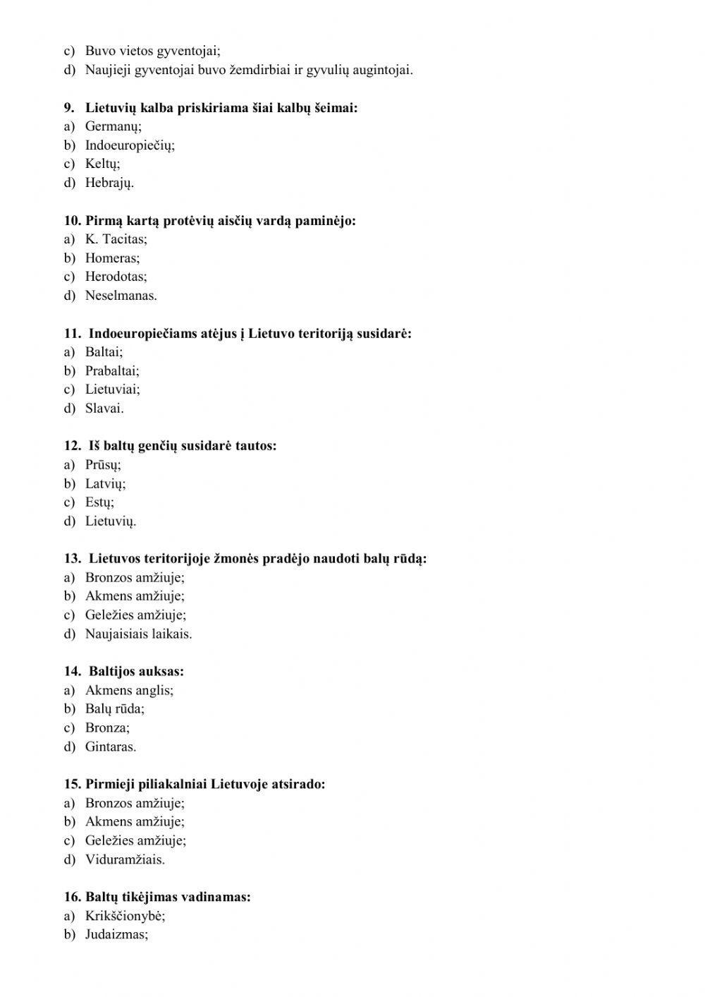 Lietuvos priešistorė