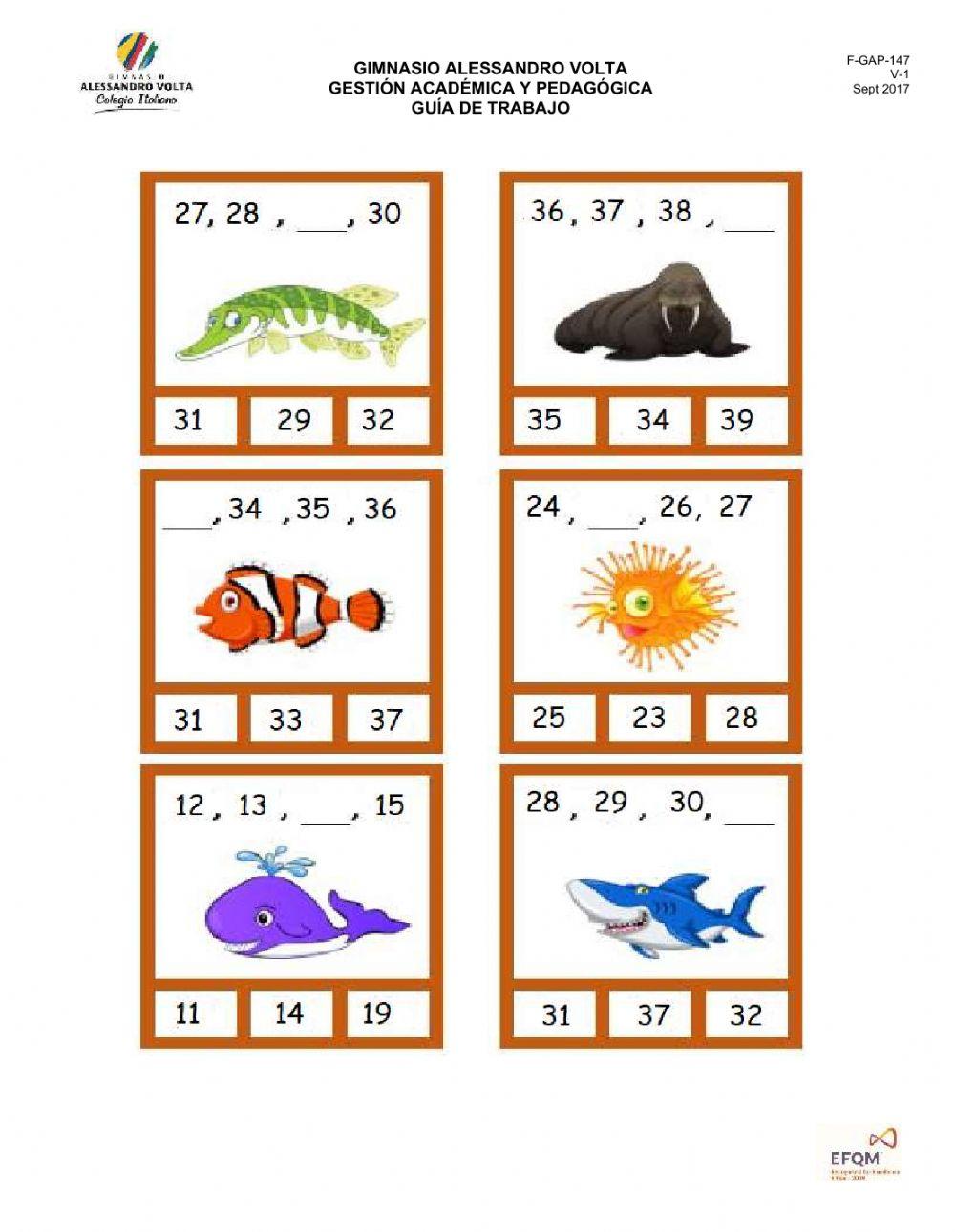 Seleccionar el número correcto