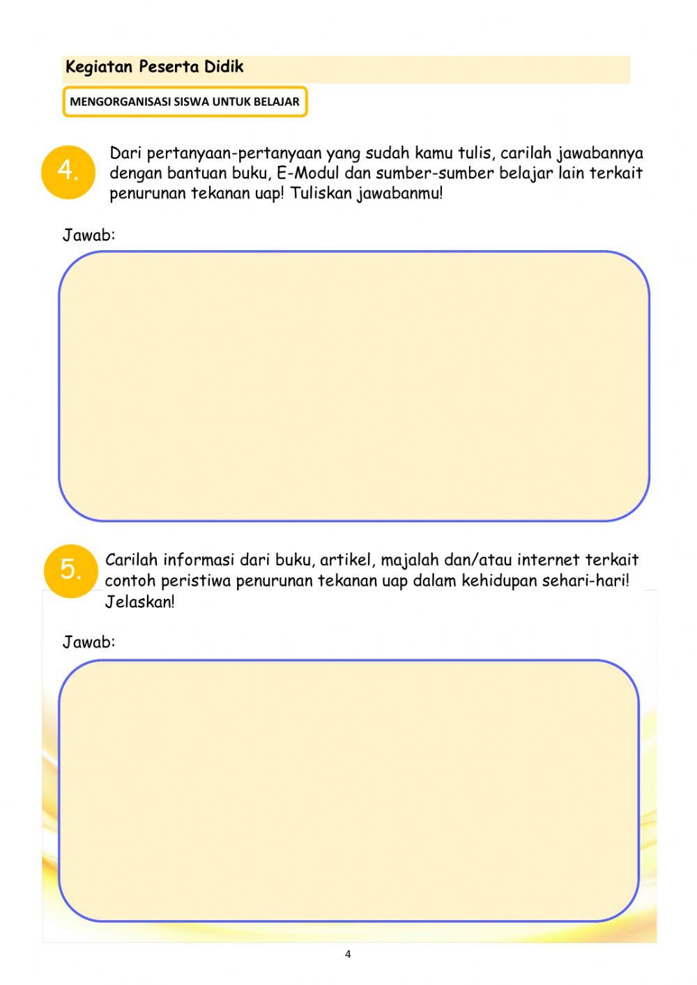 E-LKPD Sifat Koligatif Larutan Nonelektrolit - Penurunan Tekanan Uap