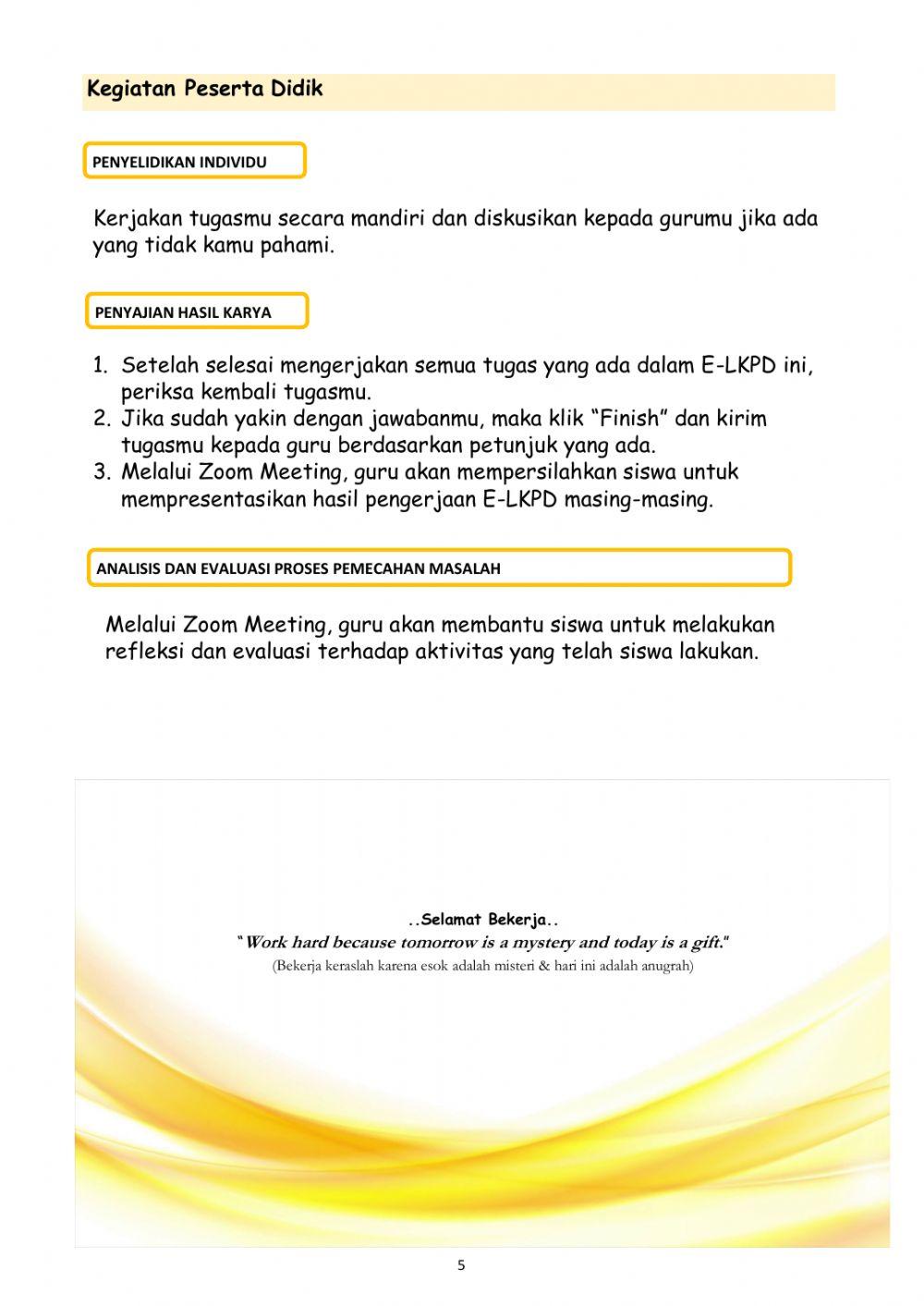 E-LKPD Sifat Koligatif Larutan Nonelektrolit - Penurunan Tekanan Uap