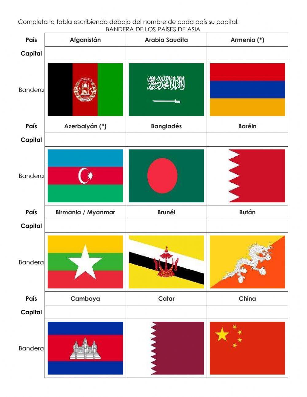 BANDERAS DE ASÍA