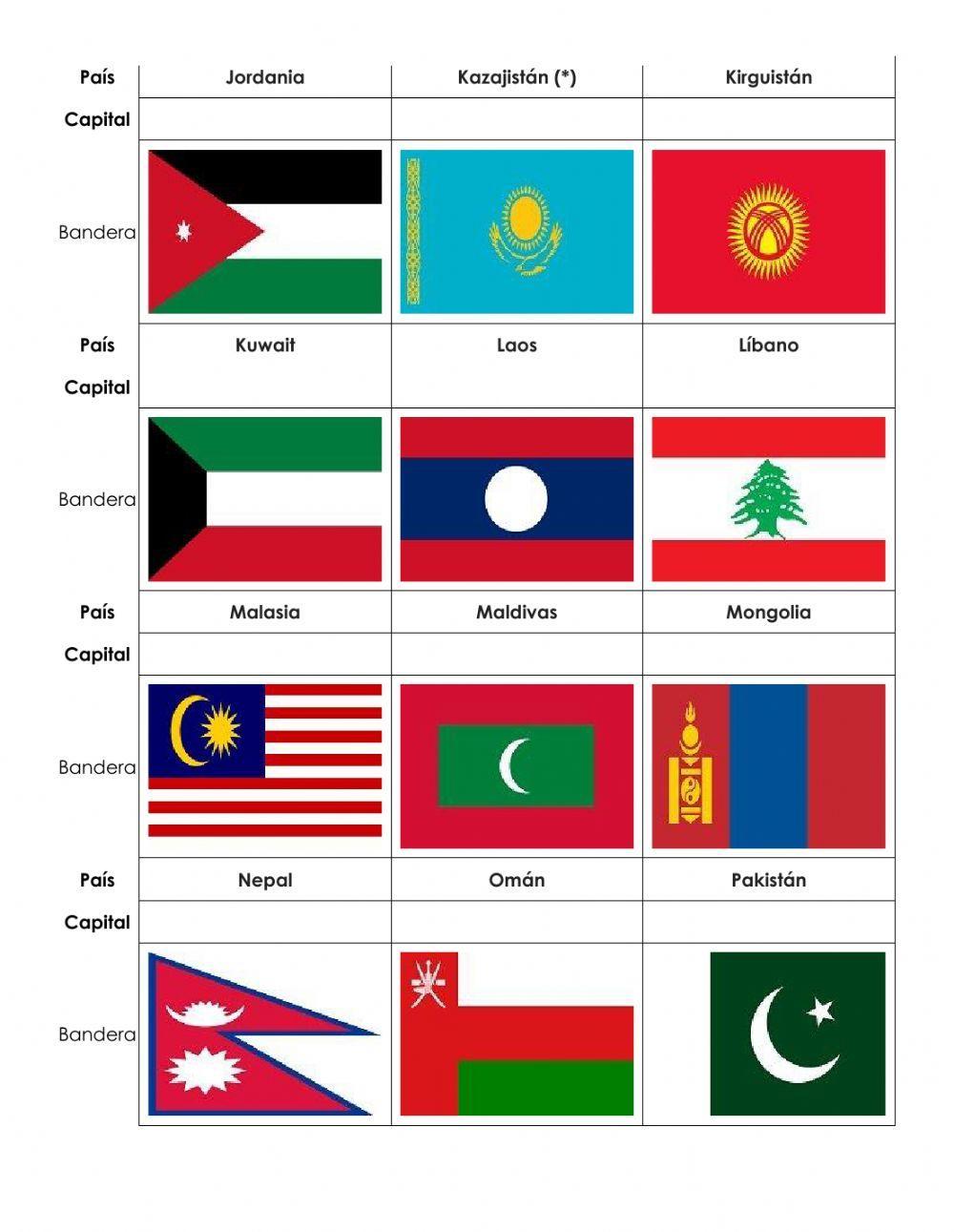 BANDERAS DE ASÍA