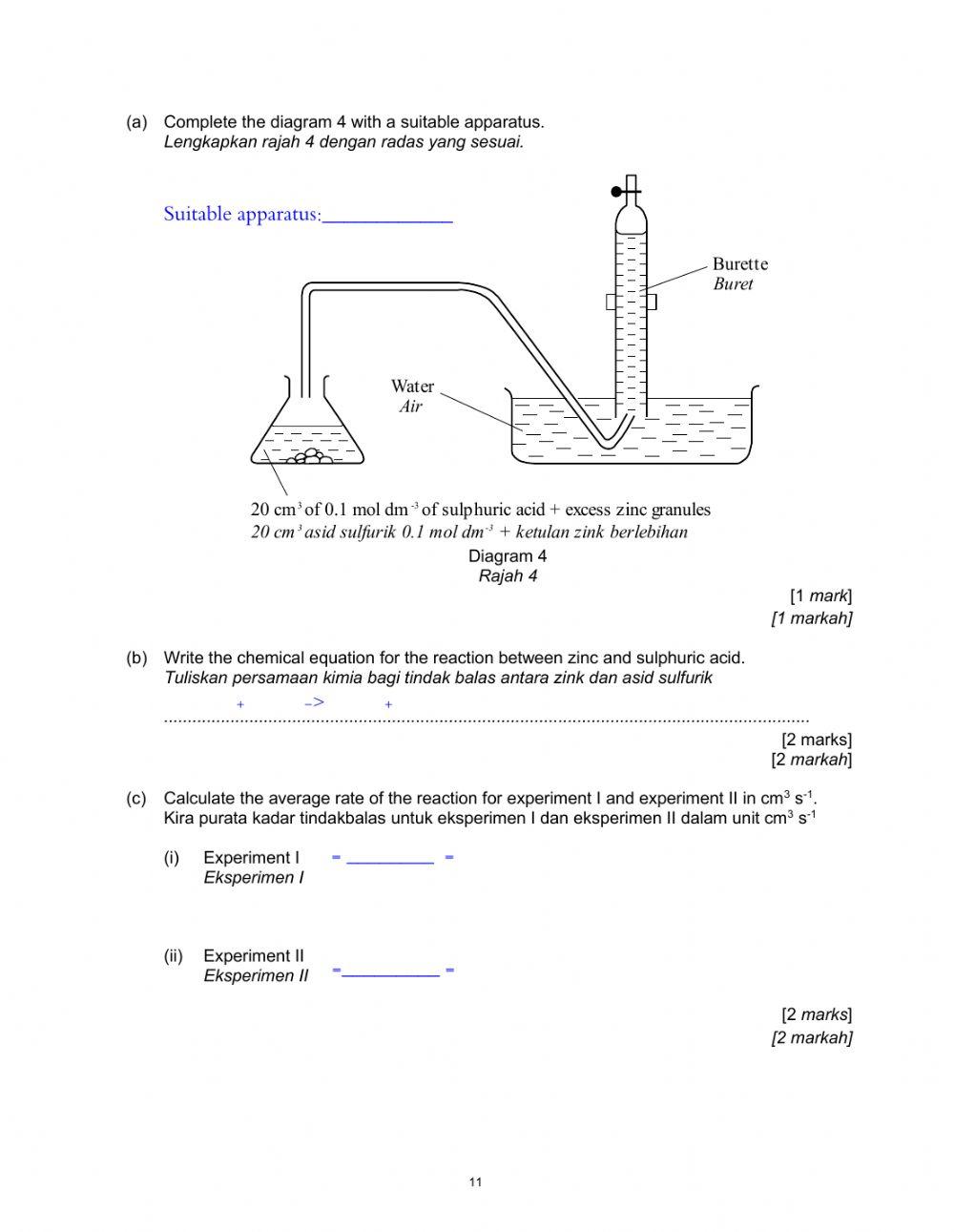 Chemistry Part 2 Section A Question 4 & 5
