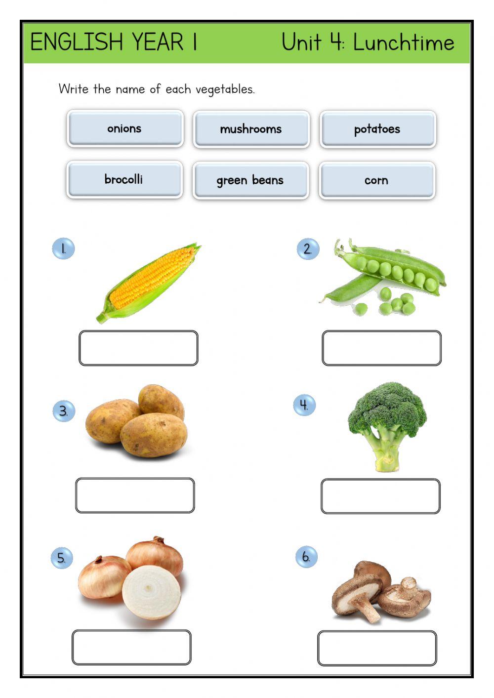 English - Vegetables