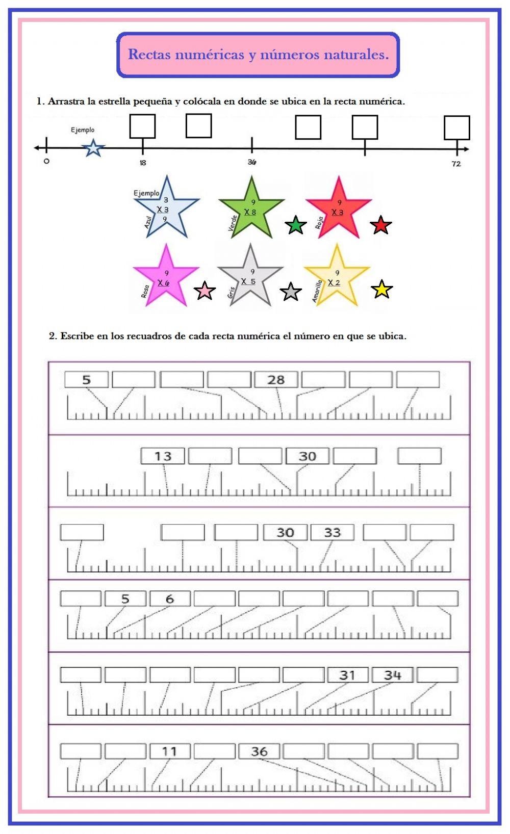Rectas numéricas y números naturales